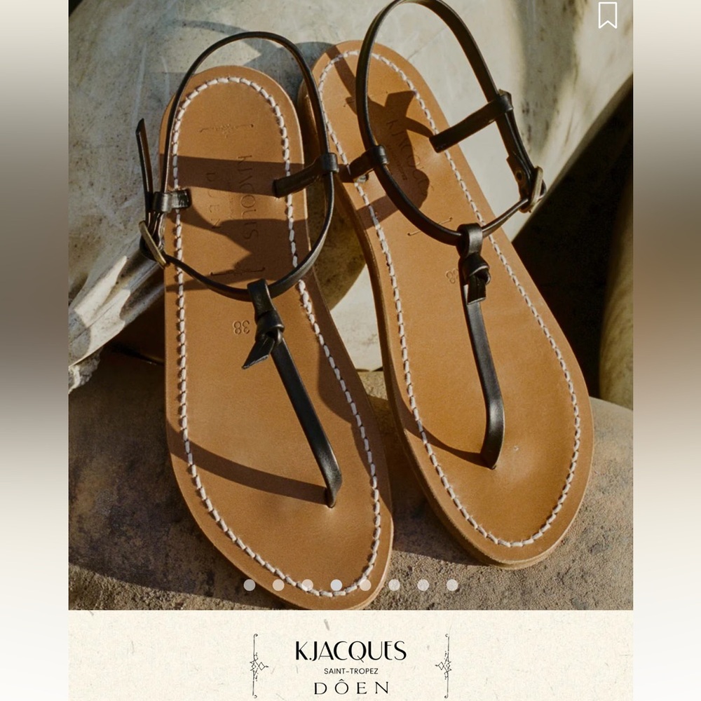 Doen Black and Tan Leather Sandals